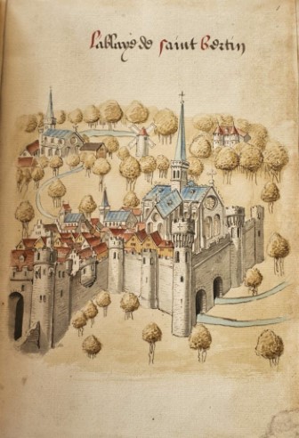 Miniatur der Abtei von Saint-Bertin, John von Ypres 1456